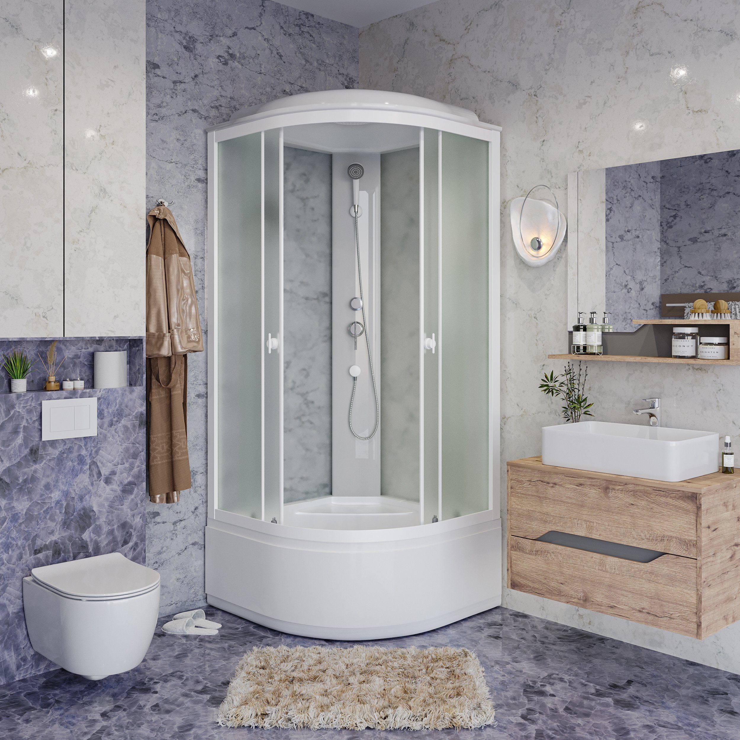 Душевая кабина Niagara Promo P90/40/MT 90х90х215 см высокий поддон